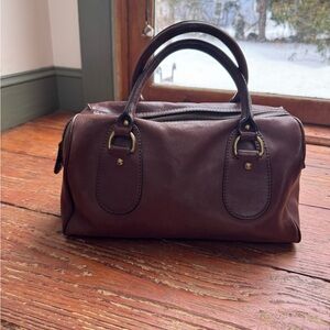 Mahogany leather banana republic bag